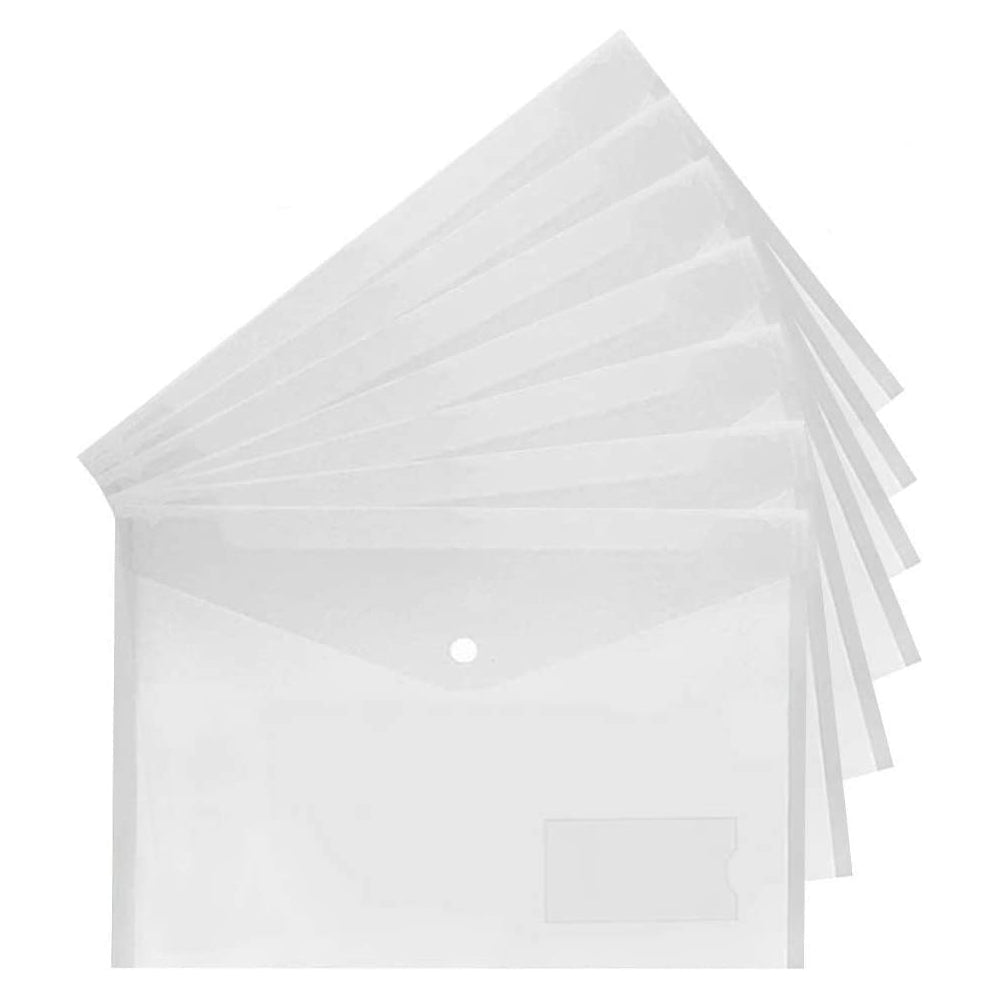 Clear Plastic Wallets - 24 Pack A4 Plastic Folders With Label Pocket