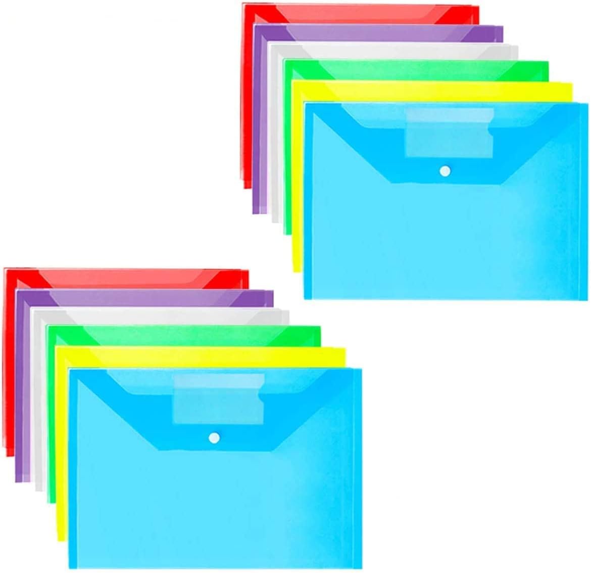 Plastic Wallets - 12 Pack A4 Plastic Folders