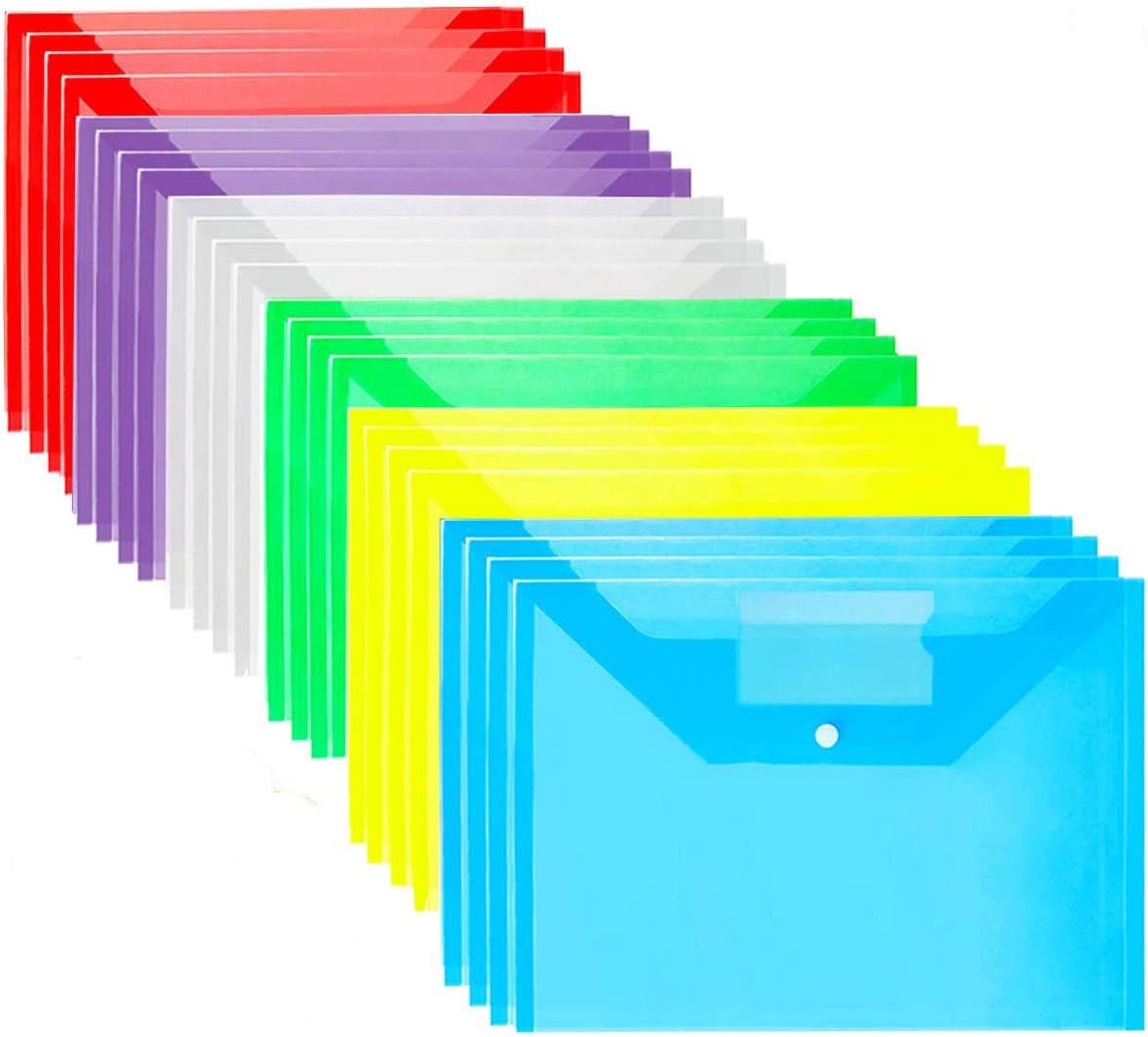 Plastic Wallets - 24 Pack A4 Plastic Folders