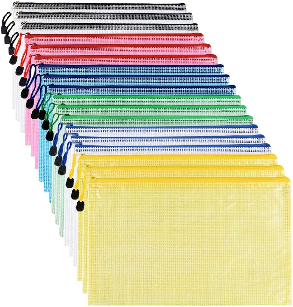 A3 Zip Wallets A3 Folders Plastic Wallets Ziplock Bags - 18PCS