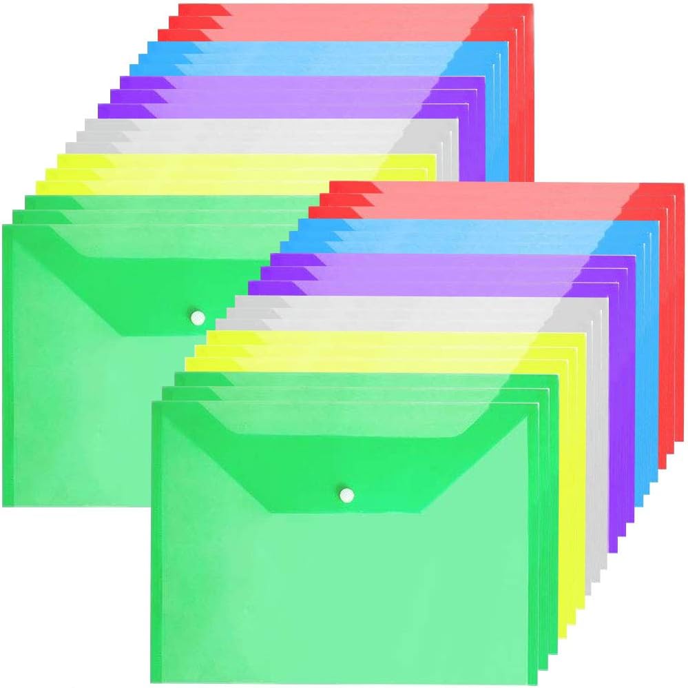 Plastic Wallets A4 File Document Folders -36P