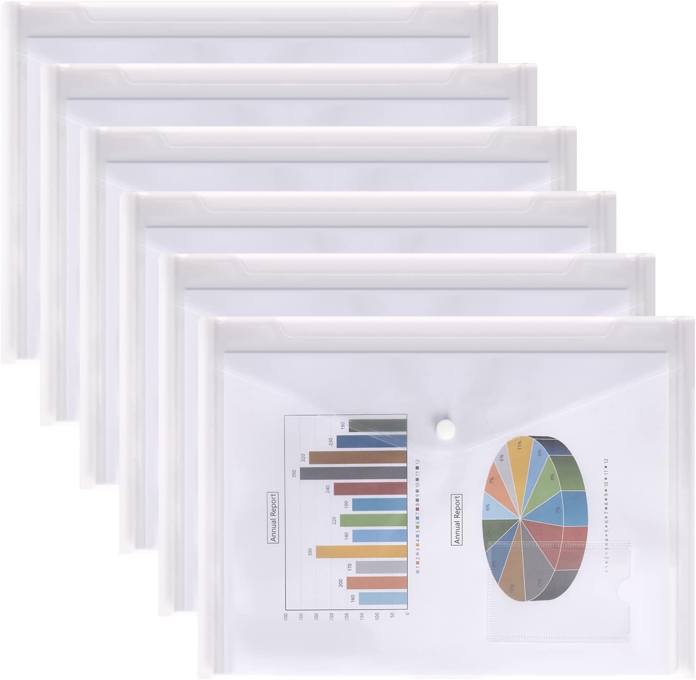Clear Plastic Wallets - 6 Pack A4 Plastic Folders