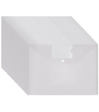 Clear Plastic Wallets - A4 Plastic Folders with Popper Wallet Document Folder 30 Pack
