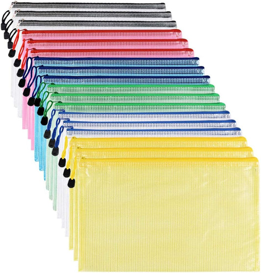 A3 Zip Wallets A3 Folders Plastic Wallets Ziplock Bags - 18PCS